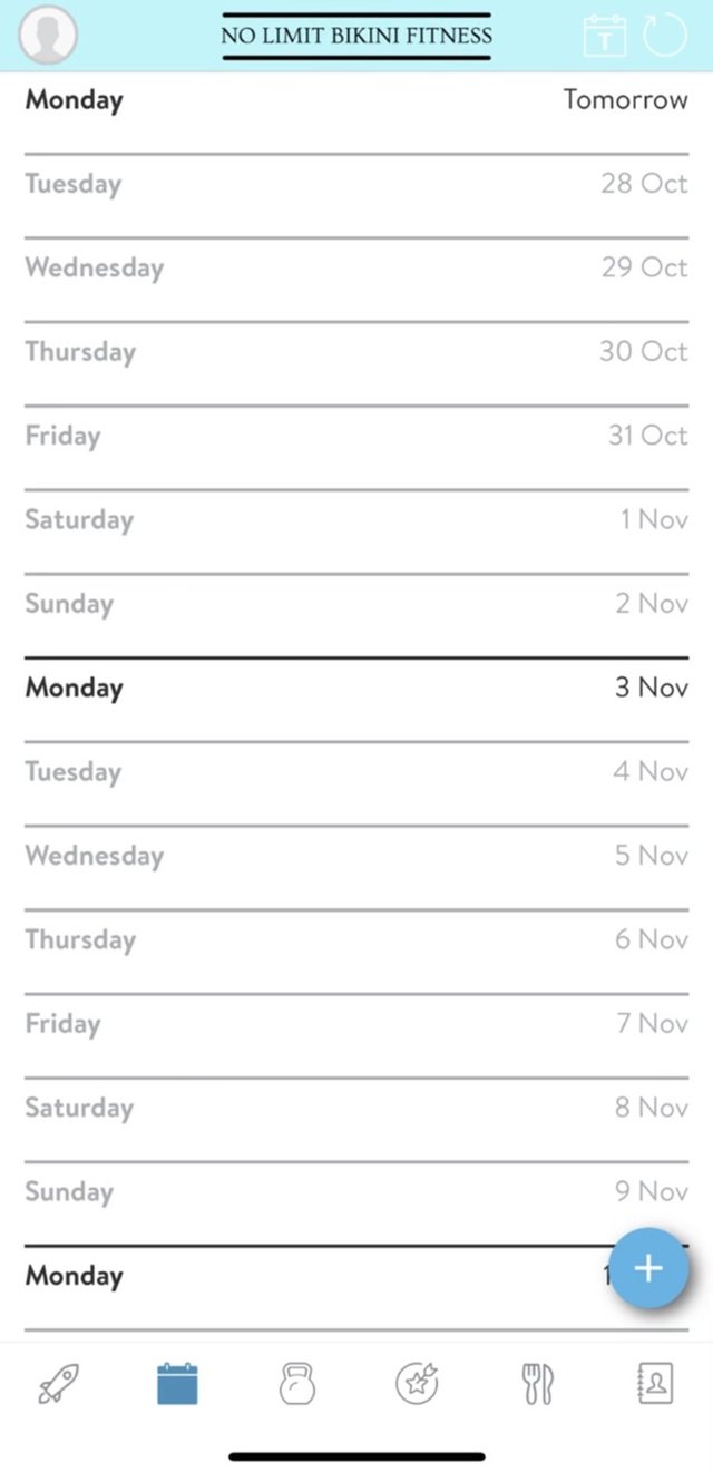 App screen: calendar