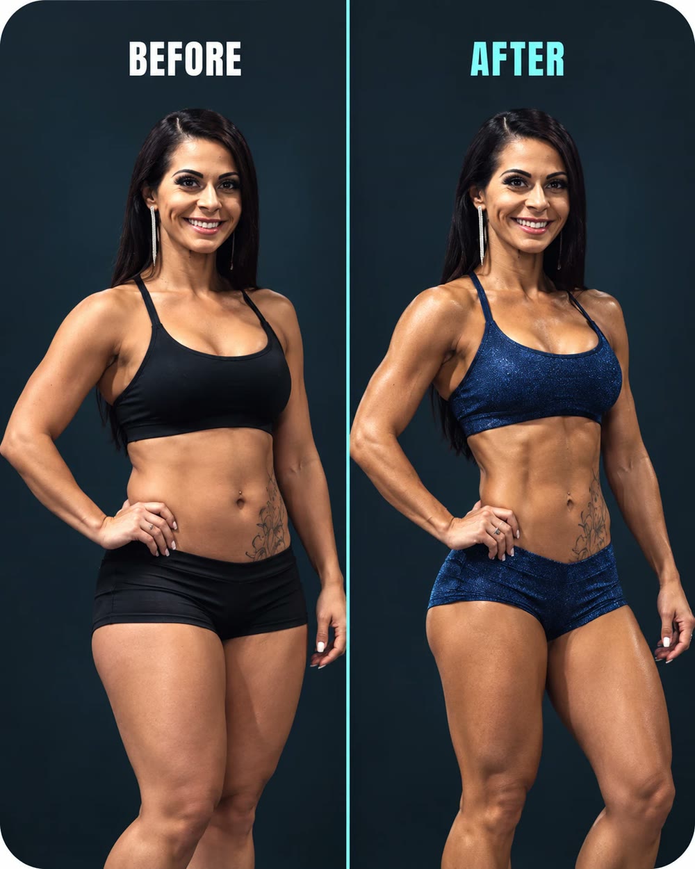 Body Transformation before and after (illustrative example)