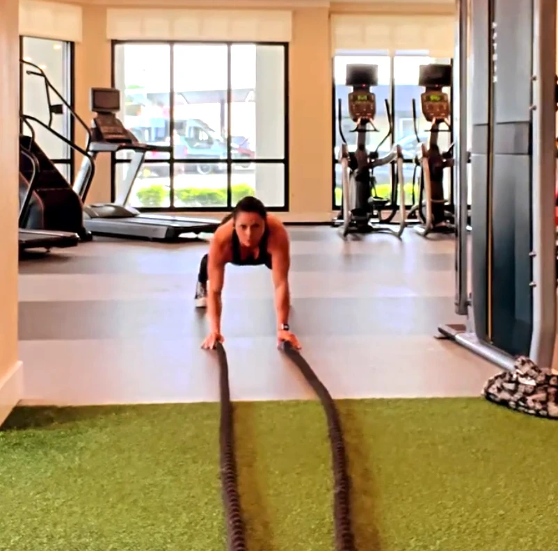 Coach Jana battle ropes training